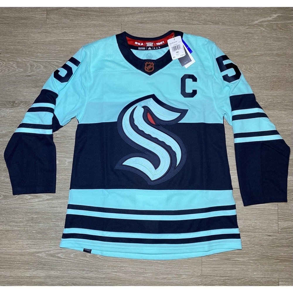Men's 50 Authentic adidas Seattle Kraken Giordano PRIMEGREEN‎ $240 Jersey H52325